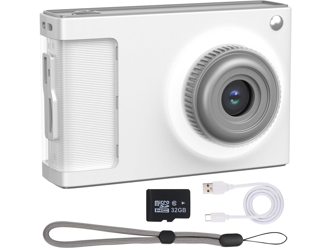 Cámara Digital 1080p Pantalla De 2.4 Pulgadas Zoom 8x Cámara Ccd Compacta Antivibración Con 16 Luces De Relleno Led 32 Gb Plateada Gertiz