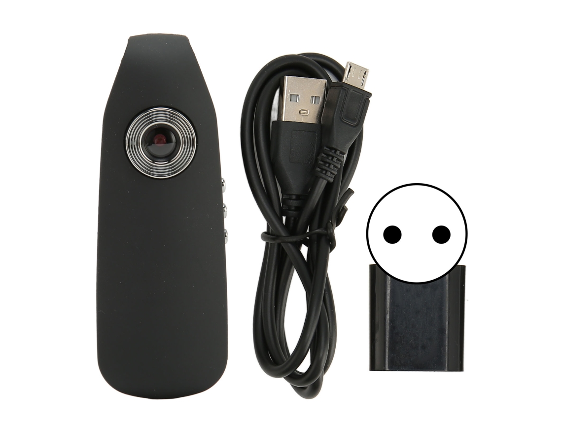 Câmera Corporal Mini Hd Gravção Em Loop Recarregável Gravador De Áudio Portátil Usável Para Ciclismo Plugue Eu 100‑240v