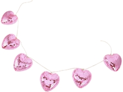 Guirnalda Colgante De San Valentín Con 6 Corazones De Espejo Rosas, Decoración Reflectante Facetada Estilo Discoteca.