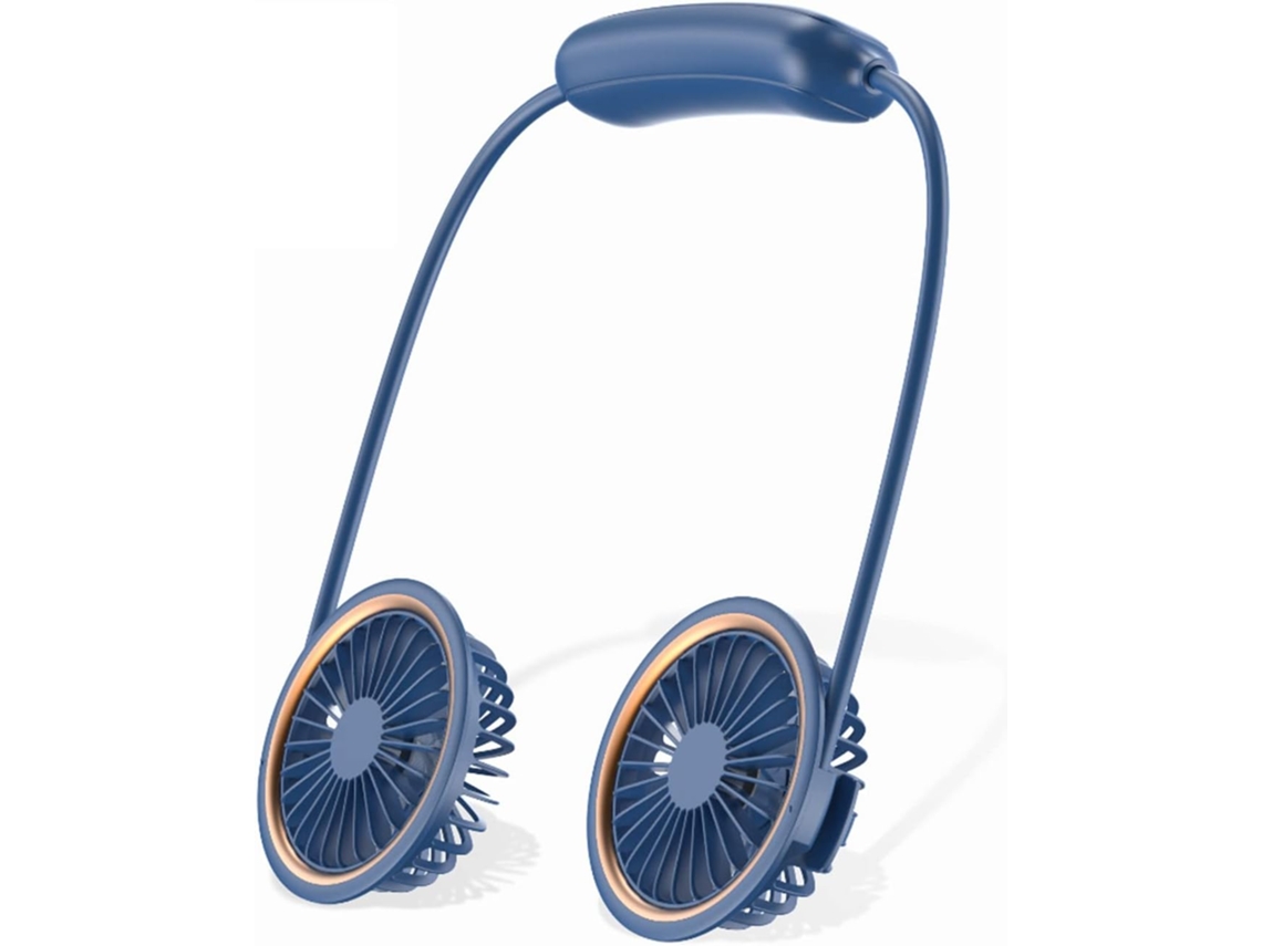 Ventilador De Cuello Portátil Mini Ventilador Escritorio Recargable Por Usb Con 3 Velocidades Y Luz