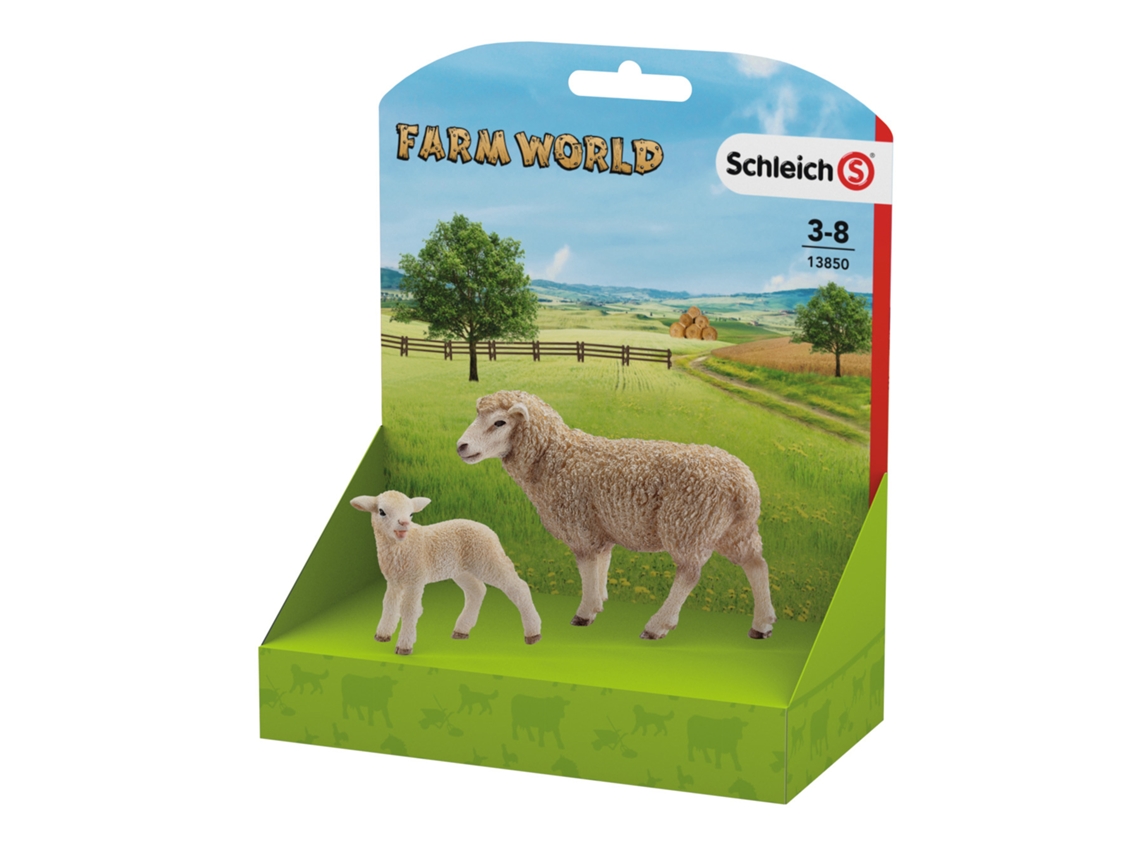 Oveja y cordero en una caja Schleich