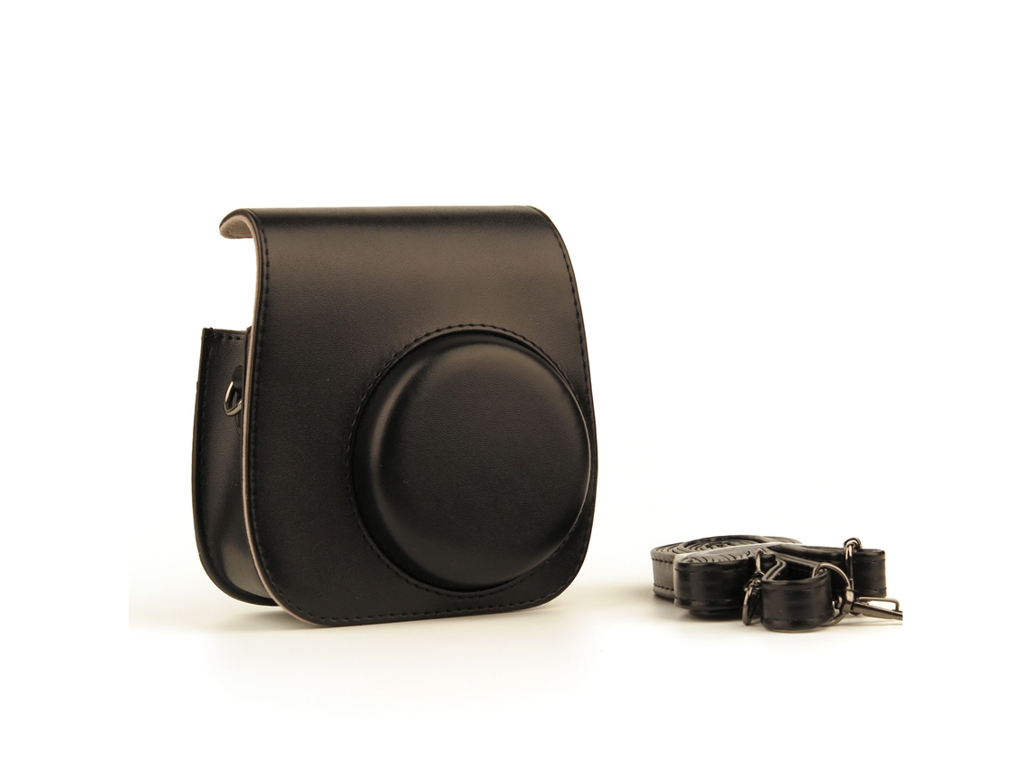Funda de piel sintética para cámara Instax Mini 12, color negro