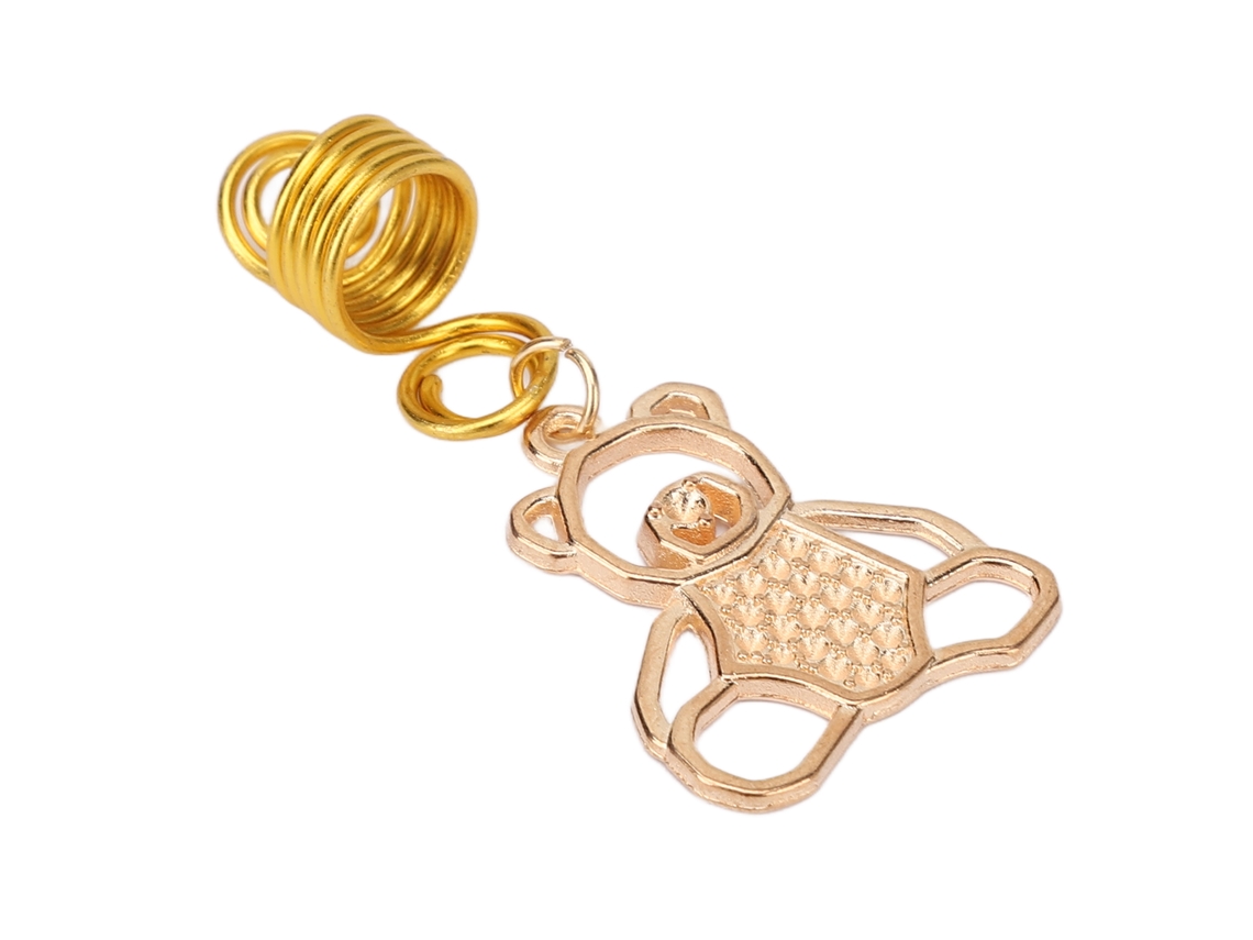 10 piezas de colgantes de perlas con forma de oso en oro para decoración