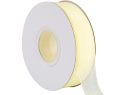 Cinta Organza Transparente 4cm, Cinta Chiffon Crema Brillo Para Manualidades Decoración Boda Regalos (45m)