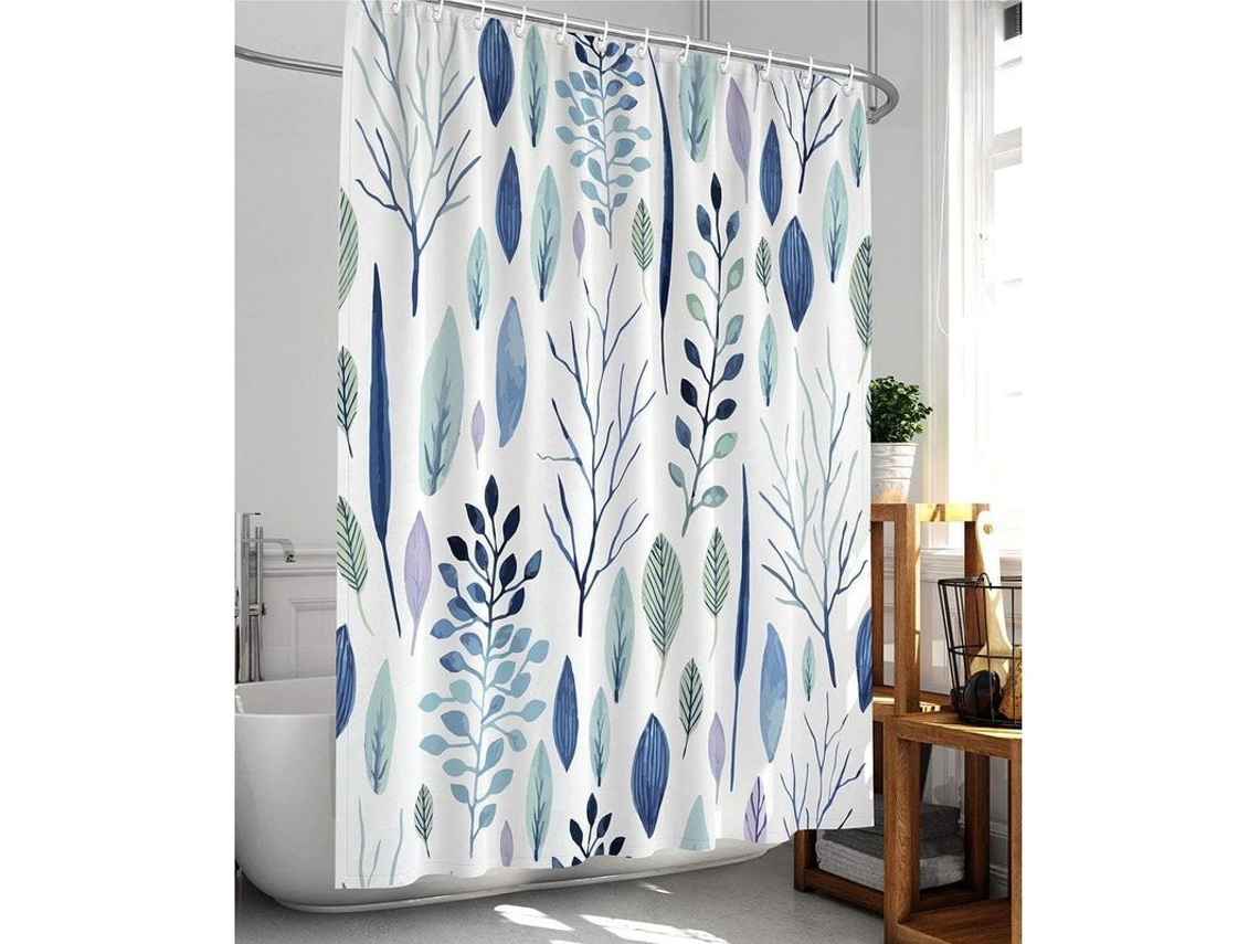 2026-cortina De Baño Linjou 180x180cm Impermeable Lavable Con 12 Ganchos, Tejido Poliéster Anti-humedad, Hem Pesado