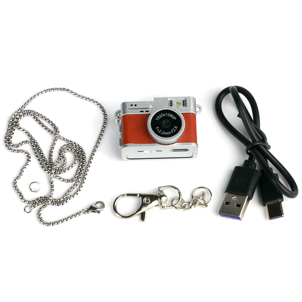 Minicámara Retro (marrón-16g) Con Pantalla Para Interiores, Exteriores Y Uso Doméstico, 1080p, Deportiva Y Portátil