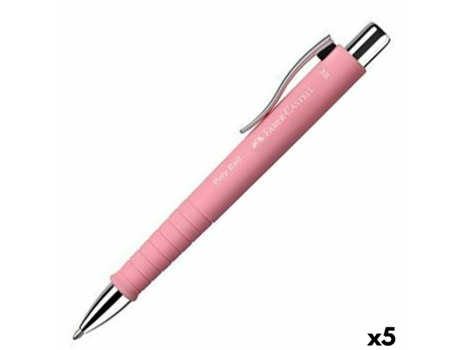Bolígrafo FABER-CASTELL poly ball xb cor de rosa 5 unidades
