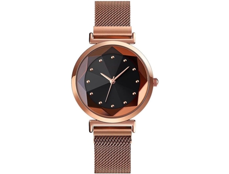 VEANXIN Relojes de pulsera de malla de acero inoxidable con pulsera de vestir para mujer-negro