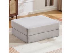 Taburete De Compresión De Pana Con Bloques De Espuma Que Se Transforma En Sillón.