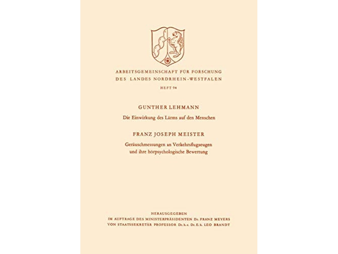 Libro Die Einwirkung Des Larms Auf Den Menschen De Gunther Lehmann (alemán)