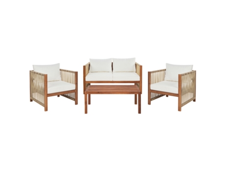 Conjunto de jardín 4 plazas de poliéster beige BELIANI Antria