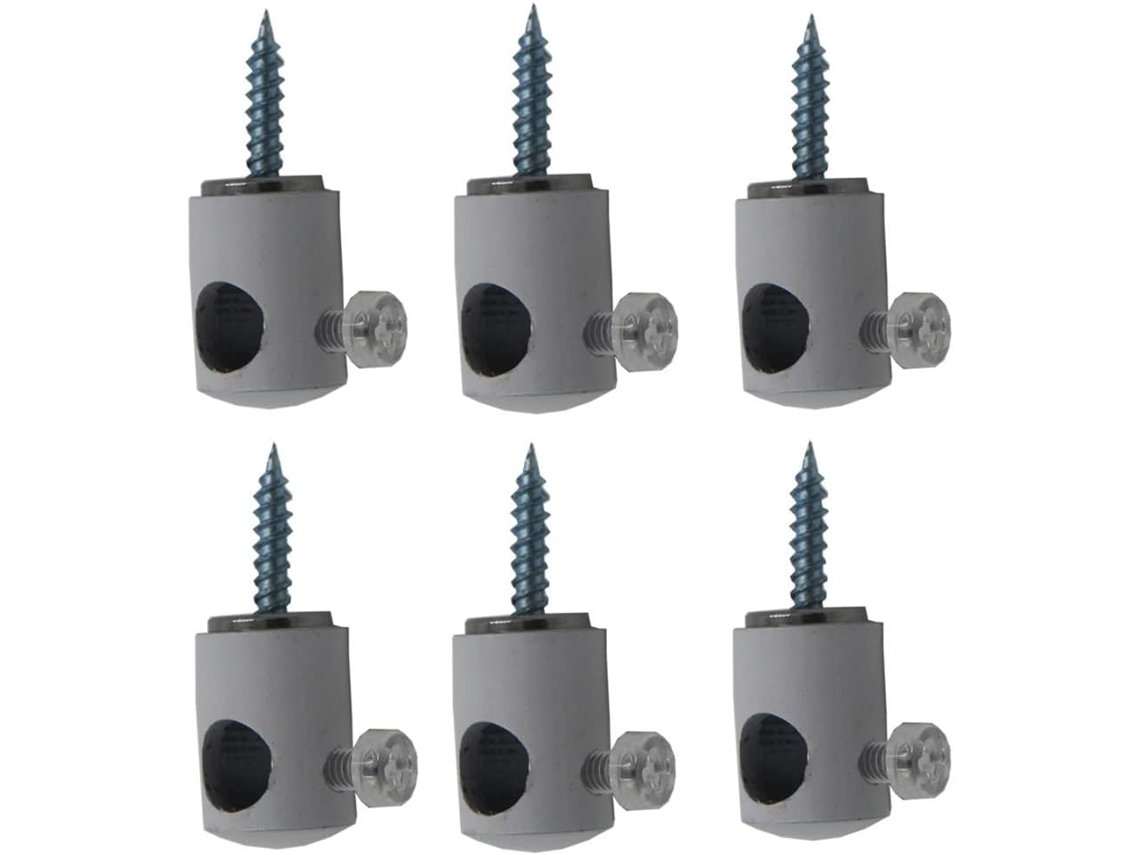 Ganchos de techo de aluminio, multiusos, blancos, resistentes, para fijar cables, fáciles de usar, con forma de R