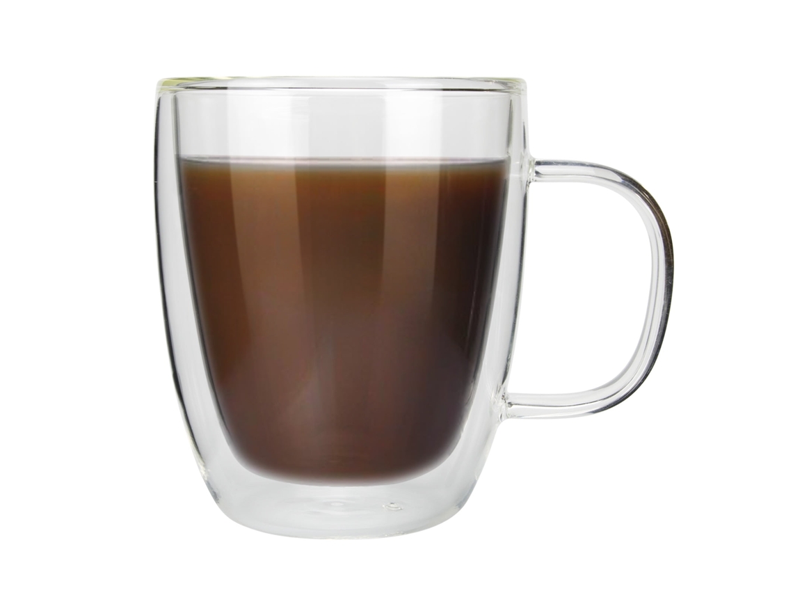 JILLIOPER Tazas de café con aislamiento para bebidas frías y calientes, vaso de doble pared con tecnología de aislamiento térmico, taza de vidrio de borosilicat