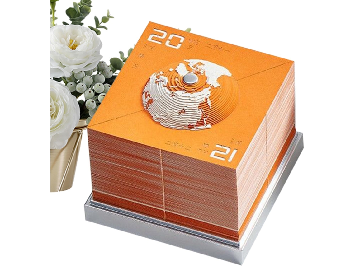 Tallado artístico en papel, calendario 3D 2026, decoración de mesa con forma de Tierra, apartamento, escuela.