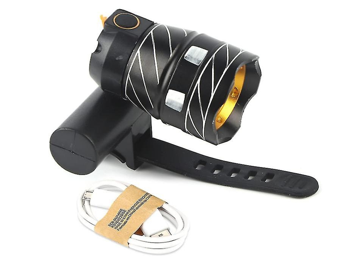 Faro Led Con Zoom De Luz Delantera Para Bicicleta Con Soporte Para Bicicleta Yizhood (negro)