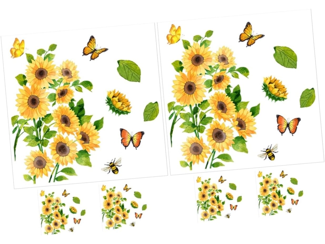 6 láminas de pegatinas decorativas impermeables para inodoro con girasoles, removibles, para la decoración del baño. Vayotoy