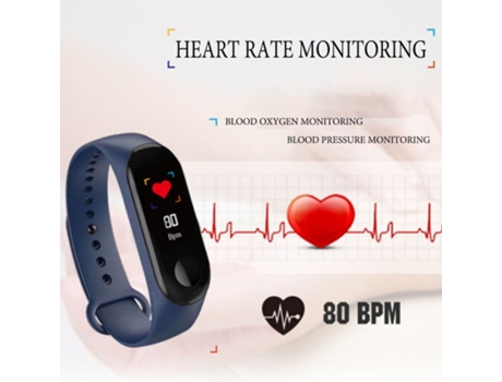 Smartwatch Monitor de sueño de presión arterial M3 Pro Recordatorio de bebida negra