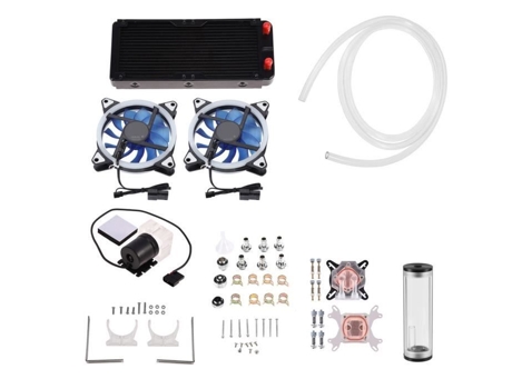 HURRISE DIY Enfriador de computadora 240 mm para Cpu/Gpu Bloque Bomba Depósito Ventilador Disipador de Calor Led