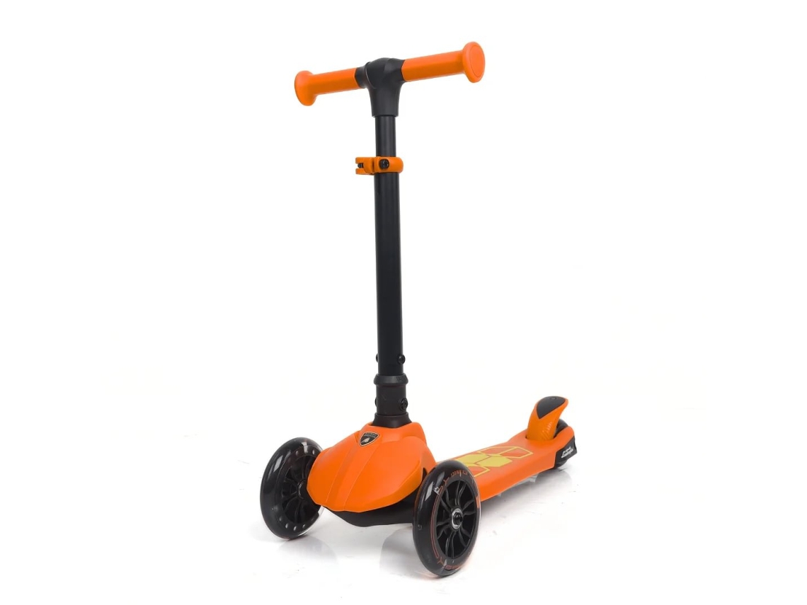 Patinete Para Niños Con Luz L5 - Lamborghini - 3 A 6 Años - 3 Ruedas - Naranja