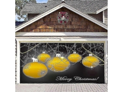 Cubierta para puerta de garaje de 4,88 x 2,13 m con la inscripción "Feliz Navidad". Decoración ideal para estas fiestas. Hengjian.
