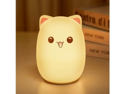 Luz de noche para niños, linda luz de noche de gatito de silicona con 3 niveles de brillo, lámpara recargable de 7 colores para dormitorio Vledary