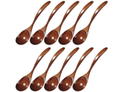 10 Cucharas De Madera Japonesas Naturales Con Mangos Largos - Para Especias, Azúcar, Café