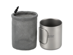 Taza De Titanio De Doble Pared, De 220 Ml/450 Ml, Con Asa Plegable, Para Agua, Café, Té, Acampada Y Uso Al Aire Libre.