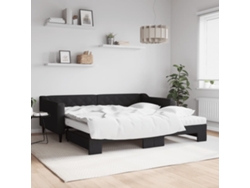 Sofá Cama Nido Con Colchón Tela Negro 100x200 Cm