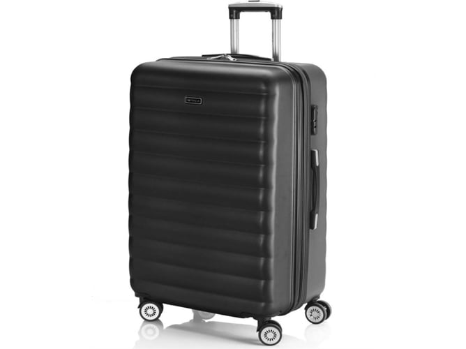 Maleta de Viaje Mediana ITACA Rígida 4 Ruedas Negro (70L)