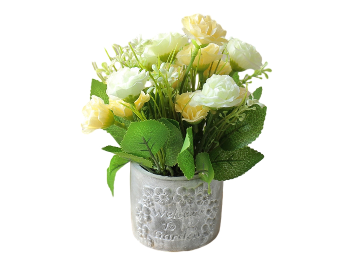 Flor de capullo de rosa falso, bonsái pequeño, decoración de mesa de fiesta, planta de seda JEIIBRZUI