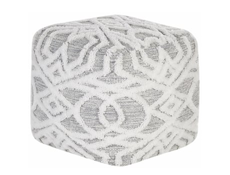 Puf de algodón blanco/gris 40 x 40 cm BELIANI Bhilwara