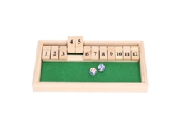 Juego de dados de mesa ATS con pantalla giratoria y 12 números; un juego de madera portátil ideal para fiestas, bares, karaoke y salones de té.