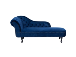 Chaise longue BELIANI Nimes de Terciopelo Azul 169x61x79