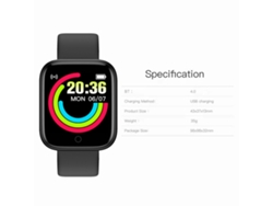 Pulseira Inteligente Esportiva Y68 Com Tela Ips Touch, Monitor Cardíaco, Pressão Sanguínea, Ip67, Compatível Com Android/ios