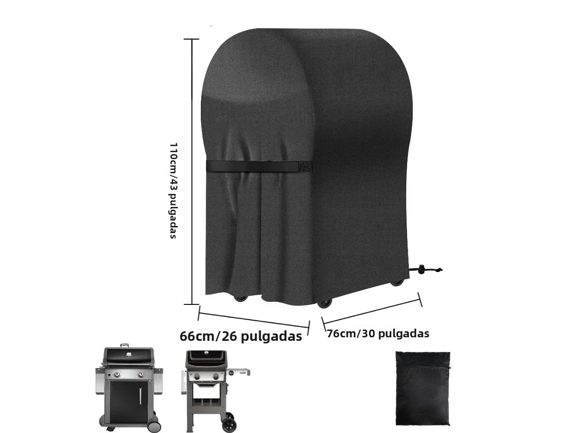 (negro 76x66x110cm) Funda Impermeable Para Parrilla De Barbacoa Con Bolsa De Almacenamiento Resistente Al Viento Y Al Desgarro