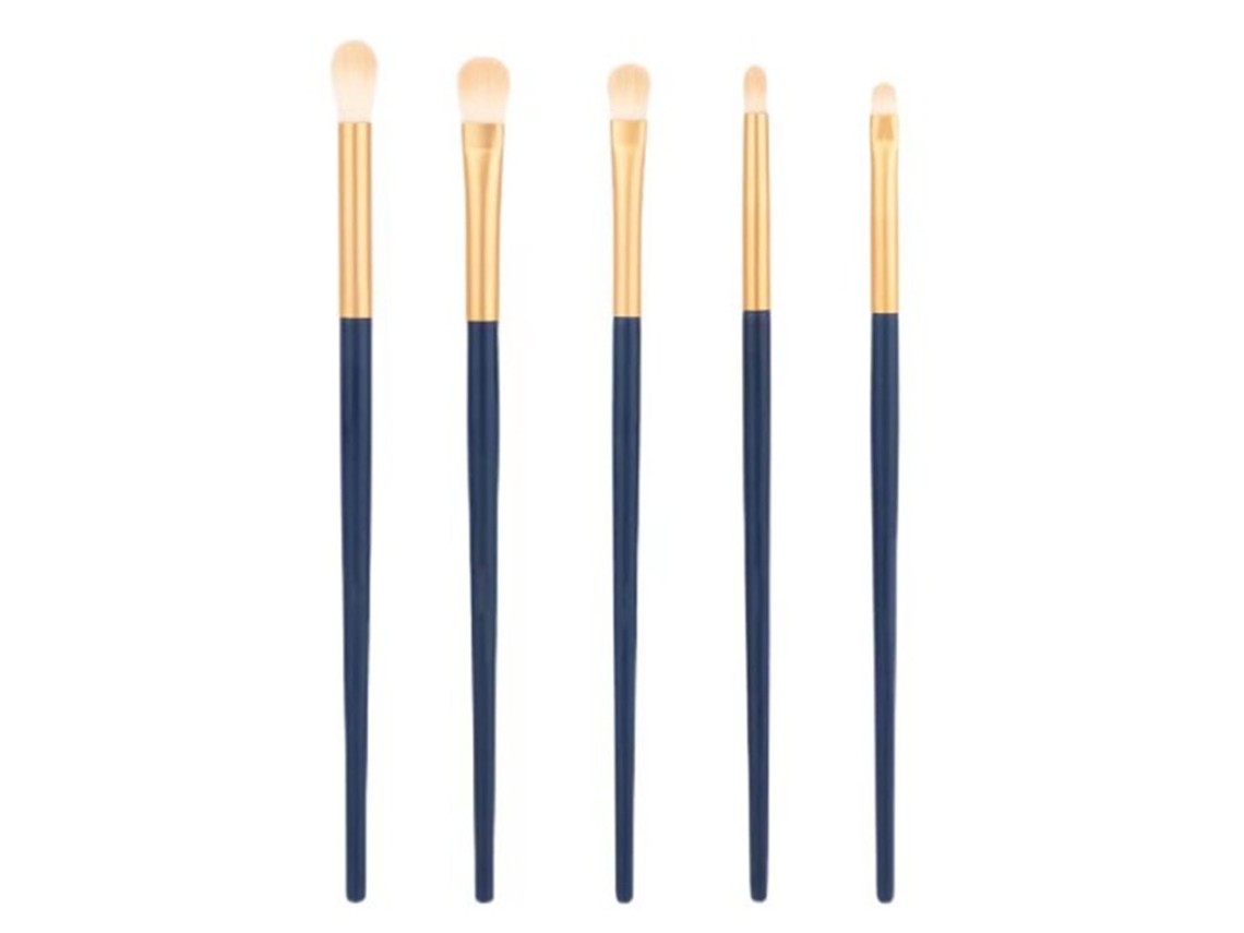 Conjunto De Pinceles De Maquillaje Para Ojos, Cerdas Suaves, Cesto Largo, 5 Piezas, Portátil Vante