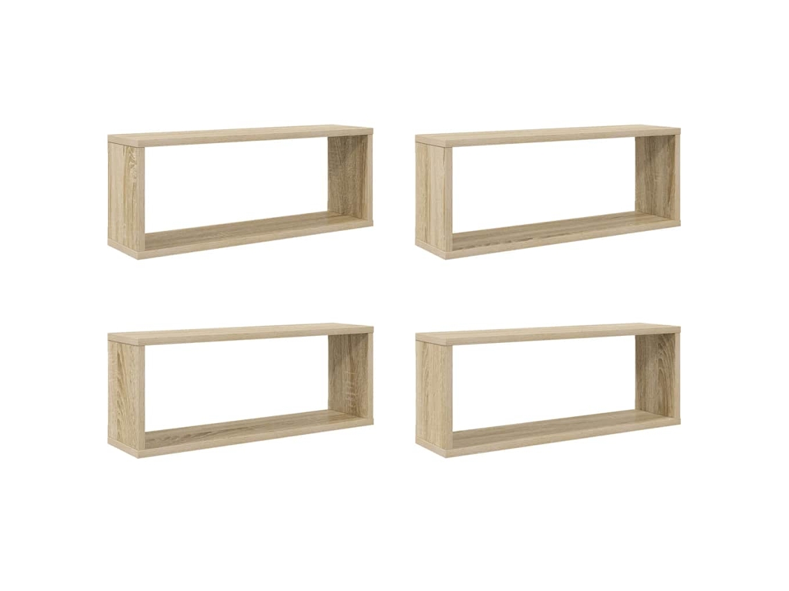 Juego de 4 estantes de pared en forma de cubo MAISON EXCLUSIVE Roble Sonoma