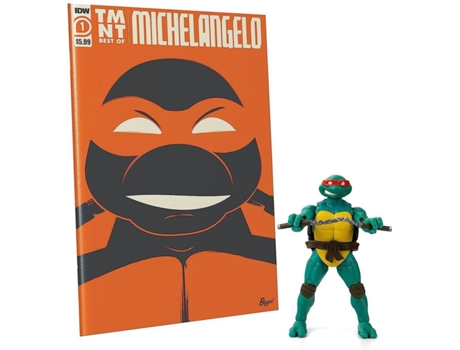Figura de acción de Teenage Mutant Ninja Turtles y cómic exclusivo de Michelangelo THE LOYAL SUBJECTS