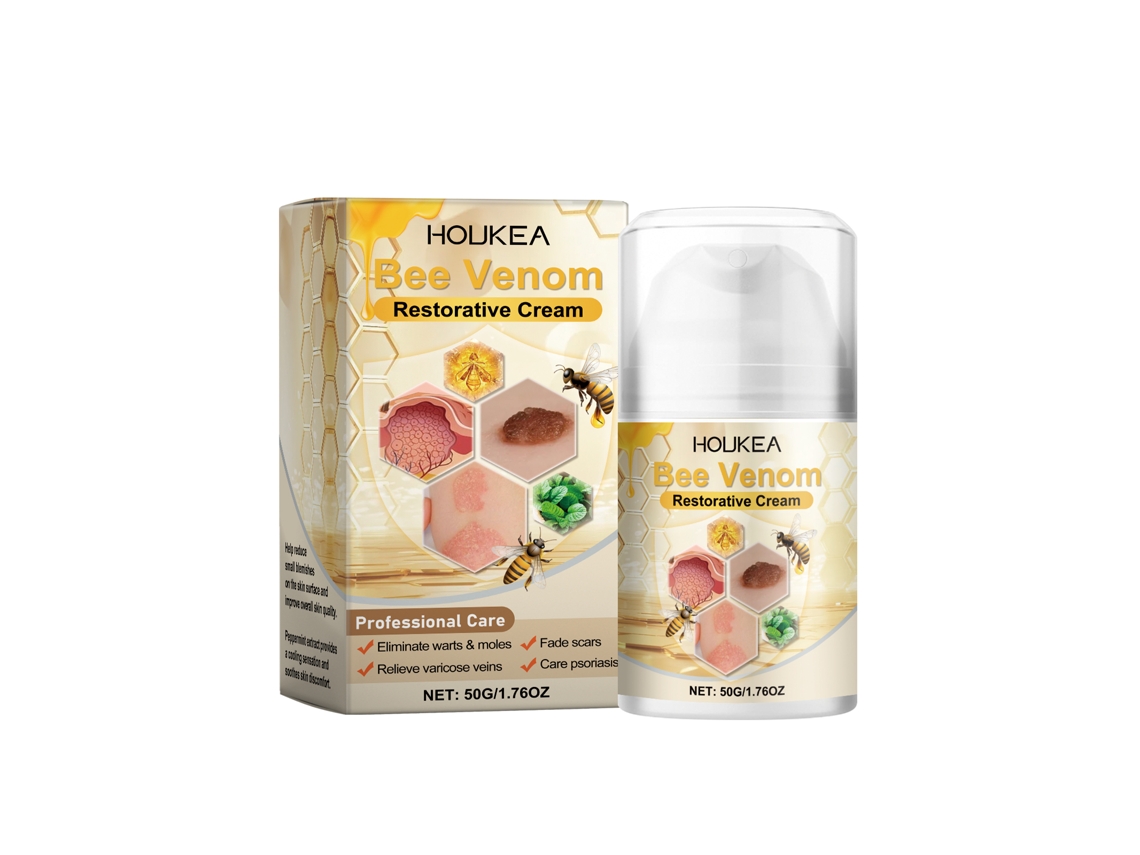Crema calmante con veneno de abeja para un alivio rápido.