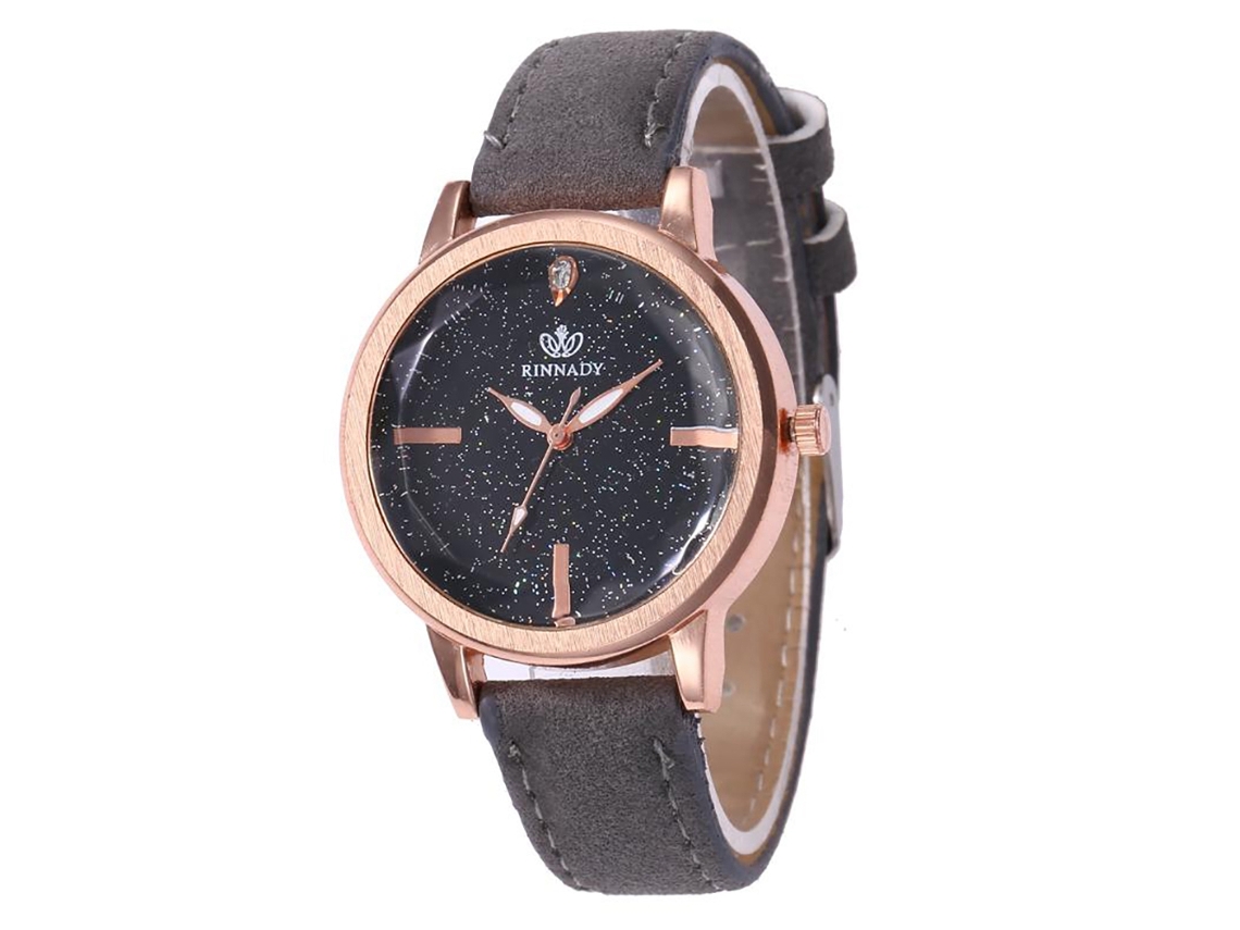 Reloj De Pulsera Analógico De Cuarzo Con Dial Redondo Para Chicas Estudiantes Fashion Gris