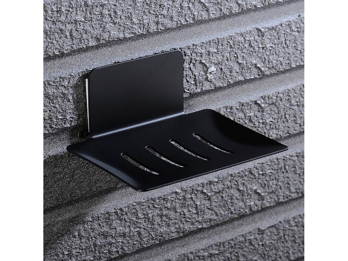 Jabonera Moderna Autoadhesiva De Acero Inoxidable Negro (sus304) Para Baño