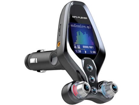Transmisor FM inalámbrico Bluetooth Reproductor de MP3 para coche Multifuncional CZ-MP3-25 Negro PETHUEL