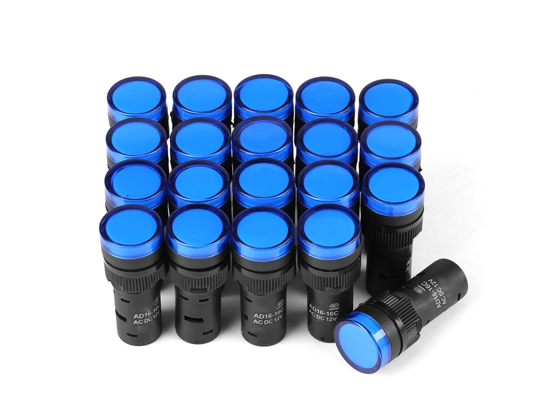 20 luces indicadoras LED de 12 V, señal de advertencia de emergencia, luz azul