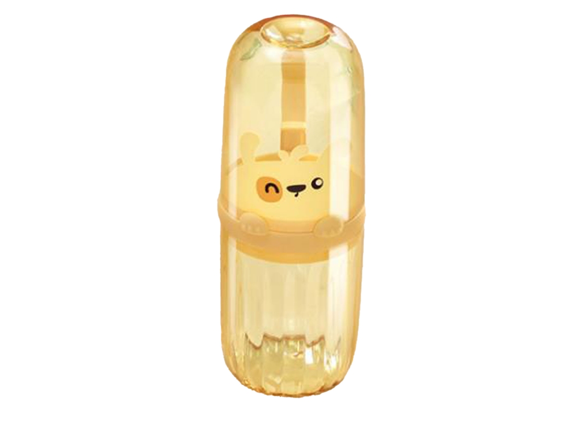 Estuche Portátil Para Cepillo De Dientes Y Pasta De Dientes, Color Amarillo Transparente, Ideal Para Viajes.