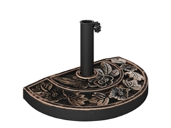 Soporte semicircular para sombrilla, mástil de 9 kg, 38-48 mm, 50x31x32 cm, bronce.