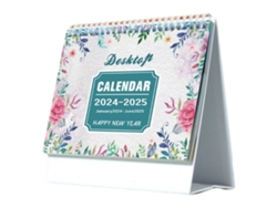 Calendario de escritorio 2024-2025, de enero de 2024 a junio de 2025, con soporte, tapa metálica y calendario de doble cara para el hogar, la oficina y la escuela.