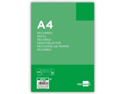 Recarga de Hojas LIDERPAPEL 100 Hojas 60g/m² 4 furos horizontal (A4)