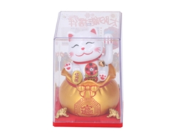 Estatua de gato de la suerte 2026 con brazo mecánico solar para regalo de bienvenida y prosperidad, decoración del hogar, oro