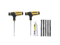Kit De Reparación De Neumáticos Sin Cámara Herramienta Para Pinchazos Auto Camión Moto Bicicleta Rueda Negro