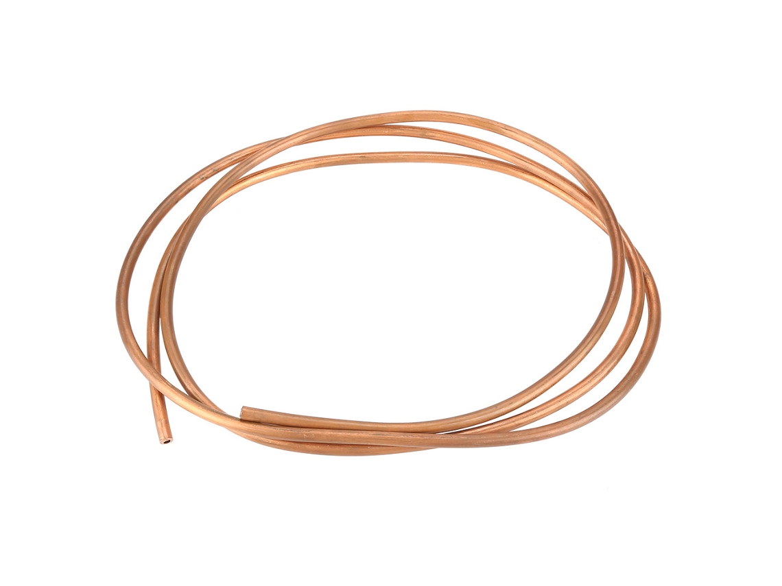 Tubo De Cobre Blando T2 De 2 M Para Refrigeración. Diámetro Interior: 4 Mm, Diámetro Exterior: 6 Mm, Espesor: 1 Mm.